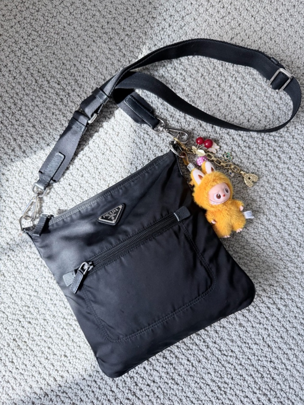 PRADA nylon crossbody black tessuto